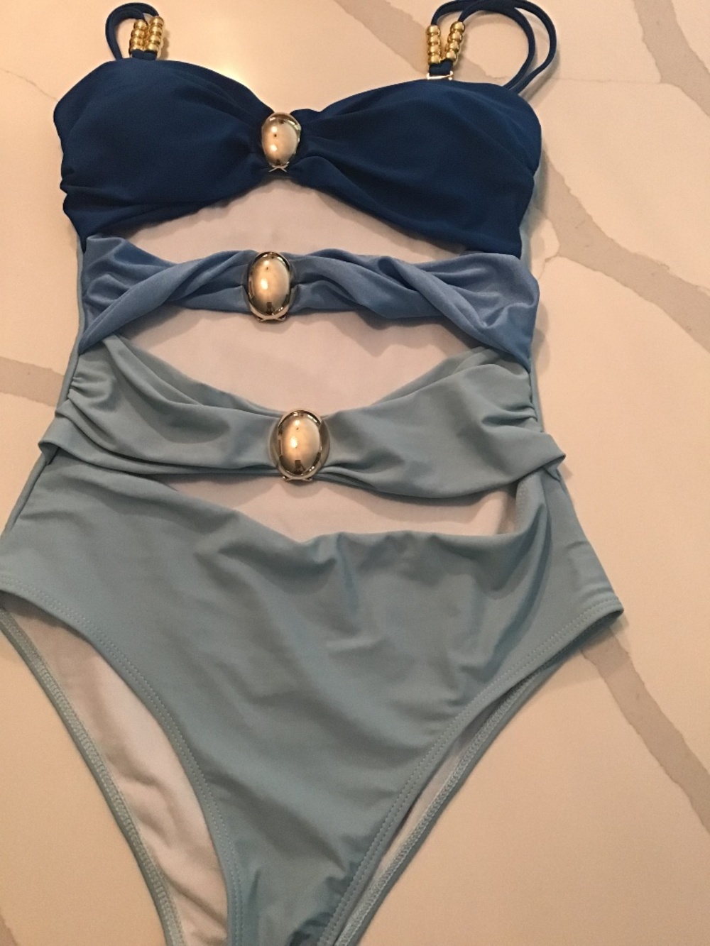 One piece bathing suit Size Small in Blue/Light blue
